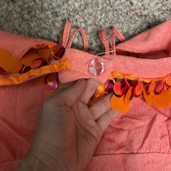 Vintage 70s poly ultra wide leg bell bottom jumpsuit with metallic disc neck - Picture 4 of 13